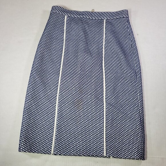 Rebecca Minkoff Dresses & Skirts - Rebecca Minkoff Professional Navy & White Silk Geometric Pencil Skirt Size 0